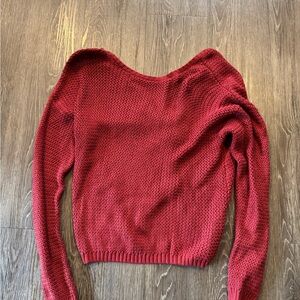 Hollister Off-the-Shoulder burnt orange Knit Sweater